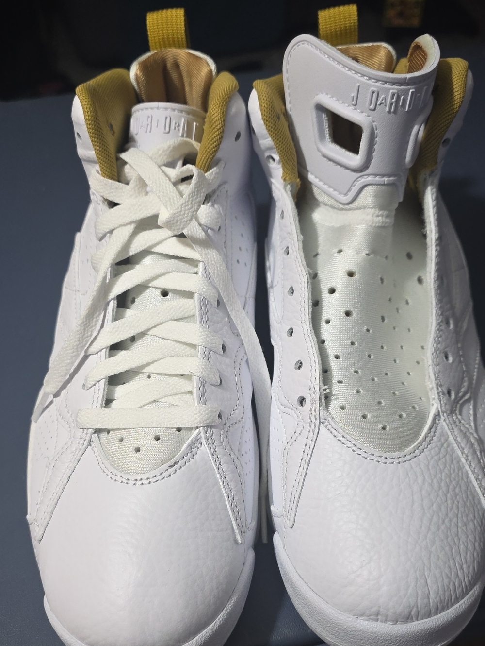 Jordan MVP White and Gold High-Top Sneakers Size 8m New.